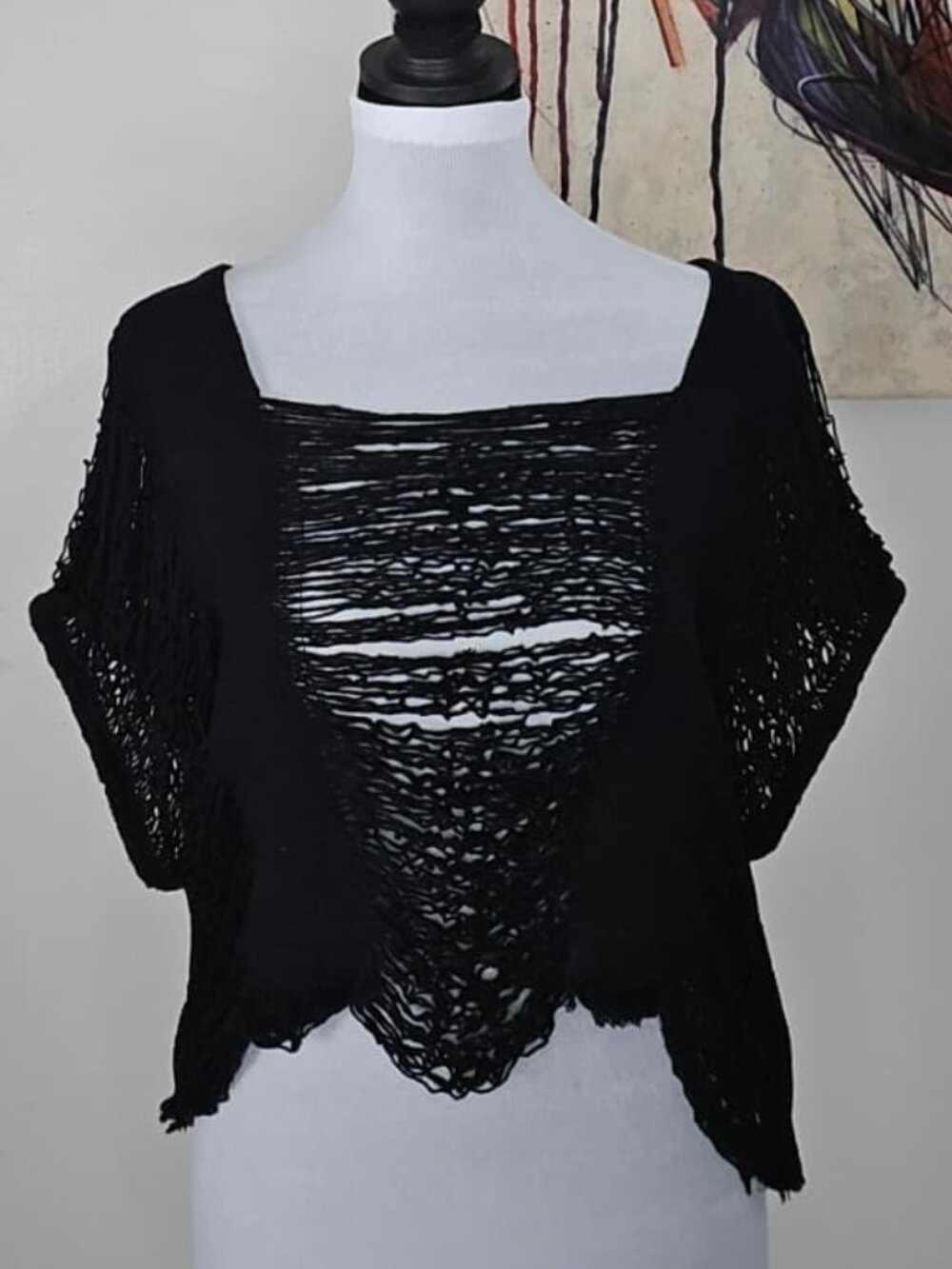 Grunge/boho-style knitted cover-up tops